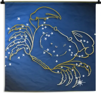 Produktbild von MuchoWow® Wandteppich Wandbehang Sternzeichen - Krebs - Sterne 90x90 cm Tapisserie Dekoration Wandtuch - Wandaufhänger