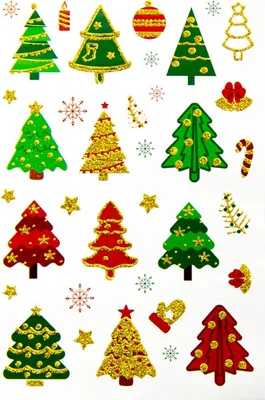 Produktbild von Oblique Unique 36 Weihnachts Sticker Xmas Glitzer Aufkleber für Weinachten Weihnachtsbaum uvm. Weihnachtsdeko