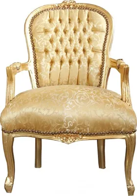 Produktbild von Casa Padrino Barock Salon Stuhl Gold Muster / Gold