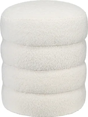 Produktbild von HOMCOM Sitzhocker, Fußhocker, Runder Polsterhocker, Fußstütze mit Sitzkissen