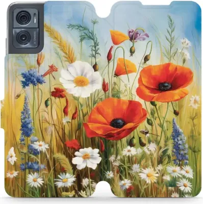 Produktbild von Handyhülle mit klappe für Motorola Moto E22i, Mobiwear Book, Wiesenblumen