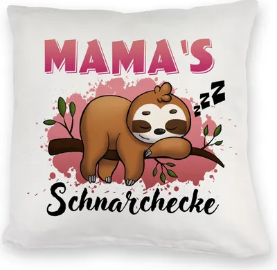 Produktbild von Faultier auf Ast Kuschelkissen Mama's Schnarchecke