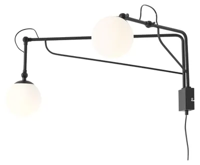 Zdjęcie produktu dla Kinkiet SOHO czarno-biały 2xE14x40W szkło wym:29x28x90cm IP20 Aldex
