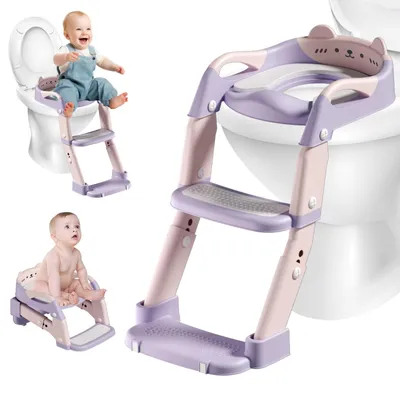 Imagen del producto de Reductor de inodoro infantil - Con escalones - Orinal - 3 en 1 - 5 alturas ajustables