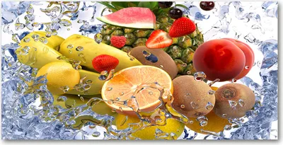 Produktbild von Tulup Glas-Bild -140x70- Wandkunst Dekorative Wand für Küche & Wohnzimmer - Essen & Getränke - Obst Wasser - Mehrfarbig