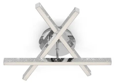 Image de Plafonnier LED BRILONER LEUCHTEN REY, 15 W, 2200 lm, IP20, chrome, métal, 40 x 35,5 x 11,2 cm