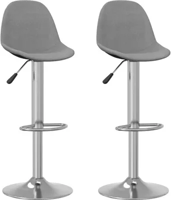Image de Tabourets de bar lot de 2 gris tissu