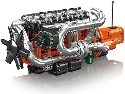 Produktbild von Mould King Inline-6 Truck Motor & Getriebe 10200