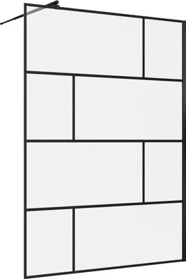 Produktbild von Duschwand MARWELL in modernem Design 140 x 195 cm inkl. Wandhalterung - Glasdusche mit matt schwarzen Wandprofil - Einscheibensicherheitsglas für höchste Sicherheit - Montage auf Duschwanne oder Fliese