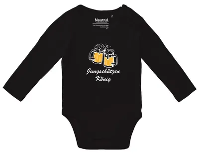 Produktbild von Huuraa Baby Body Jungschützenkönig Schützenfest 80 Black  Baumwolle Fairtrade Langarmbody Geschenkidee