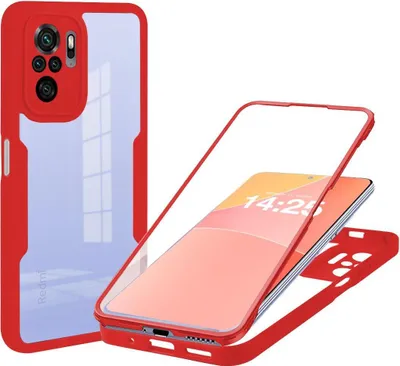 Produktbild von 360 Grad Handyhülle für Xiaomi Redmi Note 10 Pro Full Cover Rundum Schutz Farbe: Rot