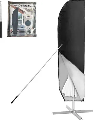 Produktbild von Schirmabdeckung für Wind- und Schneewetter - UV-beständig - Outdoor-Zonenschutz - 265x40x70x50cm