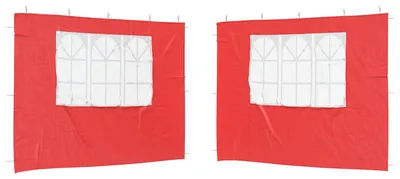 Produktbild von vidaXL Party Zelt Seitenteil 2 pcs 300 x 195 cm Rot PE und Stahl
