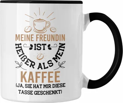 Produktbild von Trendation -  Tasse für Freund Geschenk mit Sprüchen Valentinstag Kaffeetasse Ja Sie Hat Mir Diese Tasse Gekauft (Schwarz)