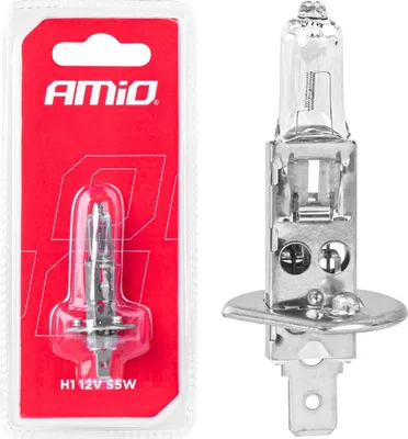 Produktbild von Halogenlampe H1 12V 55W AMIO-03358 mit UV-Filter, 1 Stk. Blisterpackung