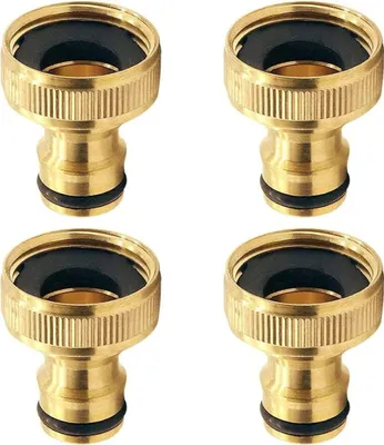 Produktbild von 3/4 Zoll Innengewinde Messing-4 Stück Messing Schlauchanschluss, 3/4 Zoll Gartenschlauch Schnellkupplung Adapter Ideal für Zuhause