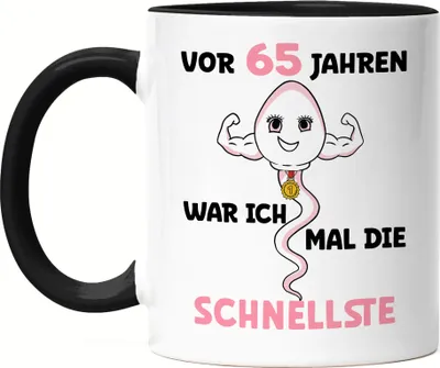 Produktbild von Vor 65 Jahren War Ich Mal Die Schnellste Tasse Schwarz 65. Geburtstag Feier Party Geburtstagstorte Dance Birthday
