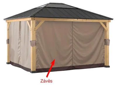 Immagine prodotto di Tenda per padiglione in legno di cedro SOMA – 393 x 335 cm, cachi