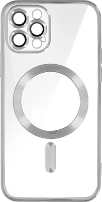 Produktbild von Avizar, MagSafe Silikonhülle mit Kameraschutz und Chromumrandung für Apple iPhone 12 Pro, Silber