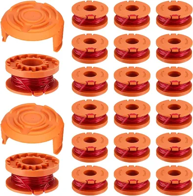 Immagine prodotto di 22 bobine per decespugliatore Worx, 1,65 mm x 3,05 m, bobina per decespugliatore W-o-r-x, decespugliatore, bobina, bobina di ricambio per Worx WA0010 (20 bobine + 2)
