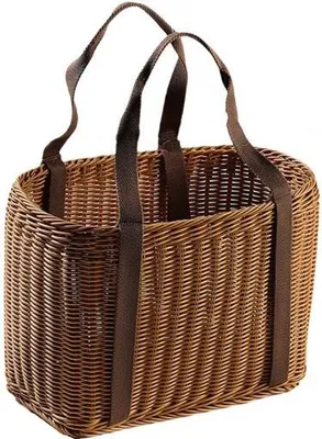 Produktbild von 360Home Korbtasche Korb Geflecht Kunstrattan Braun Griff aus Leinen 25*19*37cm