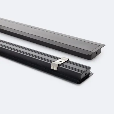 Produktbild von Aluminiumprofil Einbau für LED Streifen bis 31 mm Schwarz 2 m Schwarz transluzent