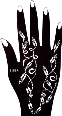 Produktbild von Henna Tattoo Schablone für die Rechte Hand