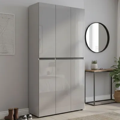 Immagine prodotto di Dmora Scarpiera Diva 34x122x200h cm Grigio, 48 Paia 6 Ante  Italy