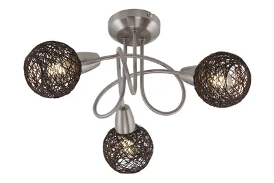Produktbild von Briloner Deckenleuchte Nickel matt/Braun 47cm max. 3 x 5,5W E14 ohne Leuchtmittel