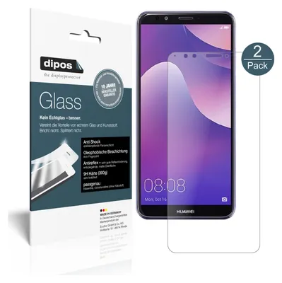 Produktbild von 2x Schutzfolie für Huawei Y7 (2018) matt - Anti-Shock 9H Folie dipos Glass