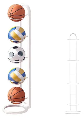 Obrázek produktu pro Omgoods - Úložný regál na míče, 5 úrovní, vhodný pro basketbalové míče