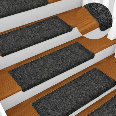 Obrázok produktu pre The Living Store Rohože na schody 10 ks. Sivá 65x21x4 cm plsť