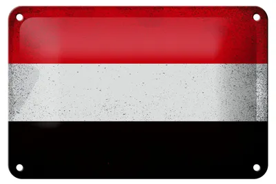 Produktbild von Blechschild Flagge Jemen 18x12cm Flag of Yemen Vintage Dekoration