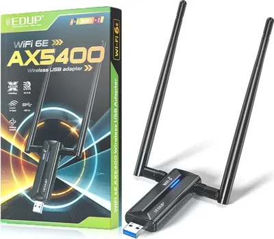 Produktbild von BRAINZAP 5400 Mbps USB 3.0 Tri-Band/Dual-Band WIFI 6 WLAN Stick Adapter AX5400 802.11ax 2,4/5,8G/6,0G 802.11ax/ac/a/b/g/n RTL8832CU