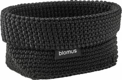 Immagine prodotto di Blomus cestino all'uncinetto Tela, cestino per il bagno, fibra sintetica, Nero, M, 66470