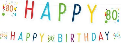Produktbild von 80. Geburtstag Konfetti Girlande 1,8m