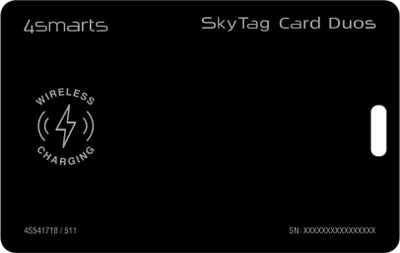 Produktbild von 4smarts Standort-Finder SkyTag Card Duos ReCharge, schwarz, Persönlich, Kartenspot, Schwarz, Wasserdicht, 2400 - 2483,5 MHz, 50 m