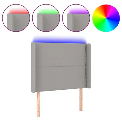 Produktbild von vidaXL LED Kopfteil Hellgrau 93x16x118/128 cm Stoff
