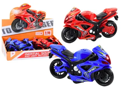 Image de Moto sportive à entraînement par friction, avec lumières et sons, 2 couleurs