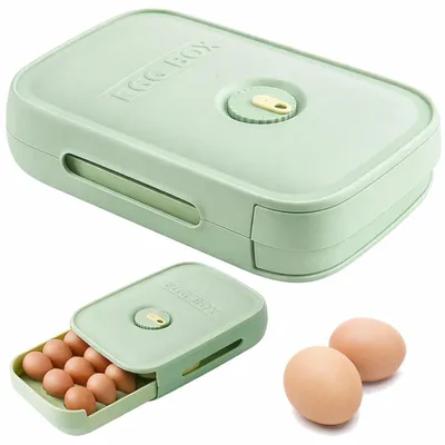 Obrázok produktu pre Pojemník na vajcia do chladničky zásuvka organizér box 28x21x8 cm pastelovo zelený