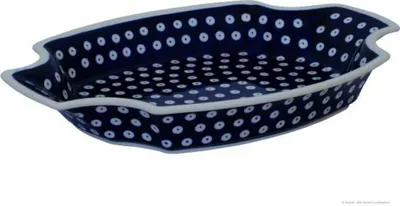 Produktbild von Original Bunzlauer Keramik Servierplatte Platte Teller oval eckig mit Griffe 33,3x22,5x4,6 cm Design 42