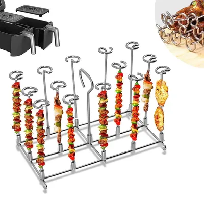 Immagine prodotto di Friggitrice ad aria Cestello per spiedo in acciaio inox Spiedo per Kebab Accessori per friggitrice ad aria Cucina BBQ Grill per Ninja Airfryer