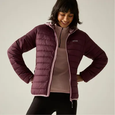 Produktbild von Regatta Marizion Steppjacke für Damen mit Kapuze, Farbe:Weinrot, Größe:46