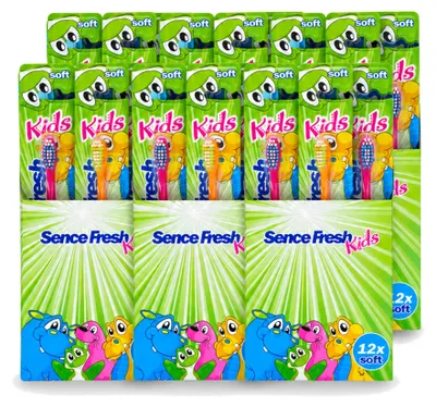 Productafbeelding van 6 x Sence Fresh Kids Soft kindertandenborstels - zacht - voordeelverpakking - 6 stuks