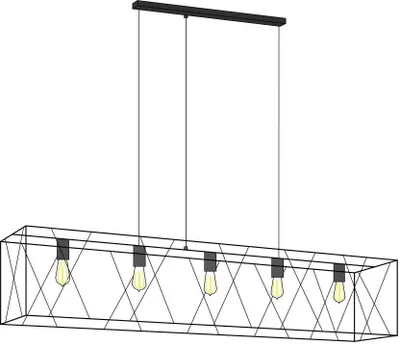 Immagine prodotto di Lampada a sospensione nera FRAME metallo moderno 5 luci a sospensione soggiorno sala da pranzo tavolo da pranzo