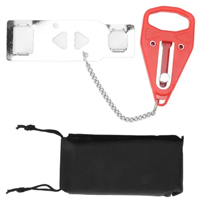 Obrázok produktu pre Bezpečnostný zámok na dvere, červený, prenosný bezpečnostný visací zámok s dvojitým využitím proti krádeži, dočasná prekážka na uzavretie priestoru