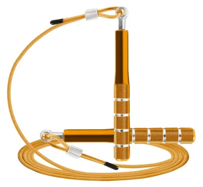 Immagine prodotto di Corda per saltare speed rope - Regolabile 3,80 m - Cuscinetti doppi - Filo d'acciaio - Nero