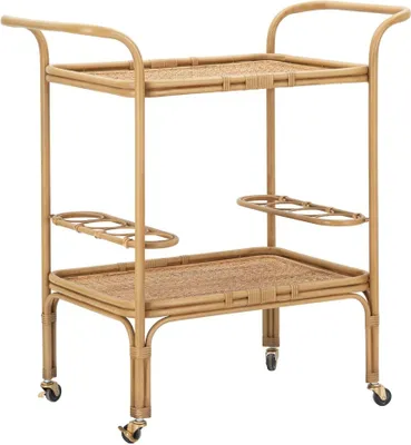 Produktbild von Servierwagen aus Metall und Rattan mit Flaschenhalter Panama