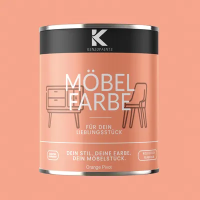 Produktbild von Kenzopaints 750ml Möbelfarbe Möbellack Buntlack Farbraum - Orange Pivot