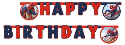 Image de Guirlande, bannière Happy Birthday Spiderman 230 cm